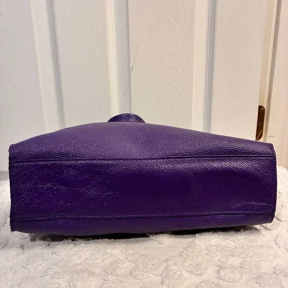 EUC Tote Le Monde Purple Pebble Leather Hobo Shoulder Handbag